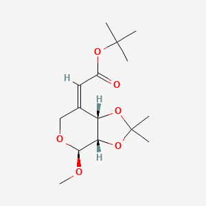 molecular formula C15H24O6 B565778 Tert-butyl (2Z)-2-[(3aS,4S,7aS)-4-methoxy-2,2-dimethyl-4,7a-dihydro-3aH-[1,3]dioxolo[4,5-c]pyran-7-ylidene]acetate CAS No. 131149-12-7