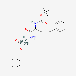 molecular formula C24H30N2O5S B565780 N-Boc-S-Bzl-L-Cys-Gly-OBzl-13C2,15N 
