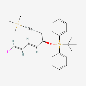 molecular formula C27H35IOSi2 B565785 tert-butyl-[(4R,5E,7E)-8-iodo-1-trimethylsilylocta-5,7-dien-1-yn-4-yl]oxy-diphenylsilane CAS No. 1220354-19-7