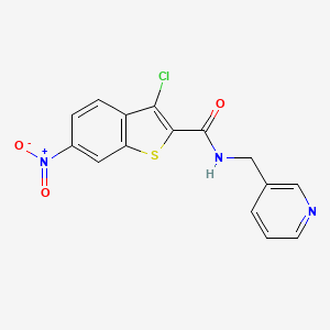 molecular formula C15H10ClN3O3S B5658152 3-CHLORO-6-NITRO-N-[(PYRIDIN-3-YL)METHYL]-1-BENZOTHIOPHENE-2-CARBOXAMIDE 
