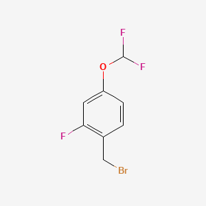 molecular formula C8H6BrF3O B565838 1-(Bromomethyl)-4-(difluoromethoxy)-2-fluorobenzene CAS No. 1017779-33-7