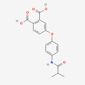 molecular formula C18H17NO6 B5658497 4-[4-(2-METHYLPROPANAMIDO)PHENOXY]BENZENE-1,2-DICARBOXYLIC ACID 