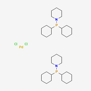molecular formula C34H64Cl2N2P2Pd B565852 Dichloropalladium;dicyclohexyl(piperidin-1-yl)phosphane CAS No. 1227935-55-8