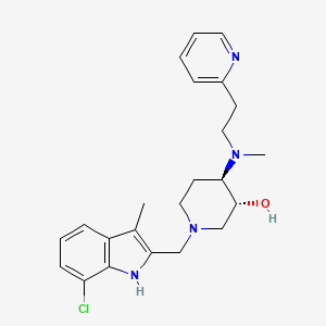 molecular formula C23H29ClN4O B5658549 (3R,4R)-1-[(7-chloro-3-methyl-1H-indol-2-yl)methyl]-4-[methyl(2-pyridin-2-ylethyl)amino]piperidin-3-ol 
