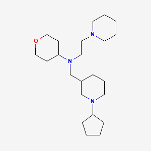 molecular formula C23H43N3O B5658711 N-[(1-cyclopentylpiperidin-3-yl)methyl]-N-(2-piperidin-1-ylethyl)oxan-4-amine 
