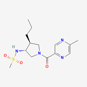 molecular formula C14H22N4O3S B5658793 N-[(3R,4S)-1-(5-methylpyrazine-2-carbonyl)-4-propylpyrrolidin-3-yl]methanesulfonamide 