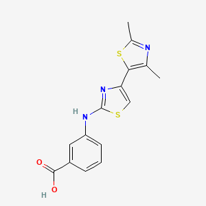 molecular formula C15H13N3O2S2 B5658896 3-{[4-(2,4-DIMETHYL-1,3-THIAZOL-5-YL)-1,3-THIAZOL-2-YL]AMINO}BENZOIC ACID 
