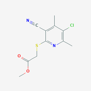 molecular formula C11H11ClN2O2S B5659016 METHYL 2-[(5-CHLORO-3-CYANO-4,6-DIMETHYLPYRIDIN-2-YL)SULFANYL]ACETATE 