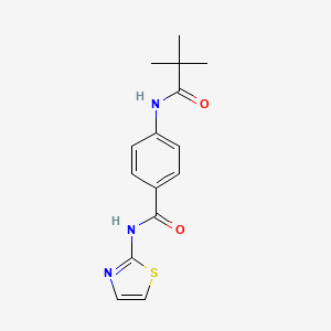 molecular formula C15H17N3O2S B5659150 4-[(2,2-dimethylpropanoyl)amino]-N-(1,3-thiazol-2-yl)benzamide 