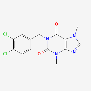 molecular formula C14H12Cl2N4O2 B5659309 1-[(3,4-Dichlorophenyl)methyl]-3,7-dimethylpurine-2,6-dione 