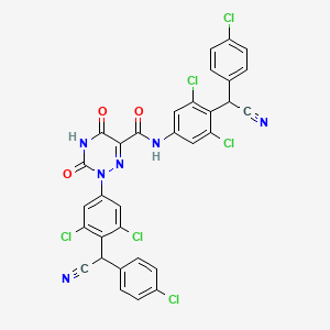 molecular formula C32H16Cl6N6O3 B565946 Diclazuril 6-Carboxylic Acid [(4-Chlorophenyl)cyanomethyl]-2,6-dichlorophenyl-4-amide CAS No. 1796928-69-2