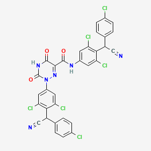 N,2-bis(3,5-dichloro-4-((4-chlorophenyl)cyanomethyl)phenyl)-3,5-dioxo-2,3,4,5-tetrahydro-1,2,4-triazine-6-carboxamide