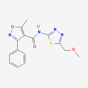 molecular formula C15H14N4O3S B5659461 N-[5-(methoxymethyl)-1,3,4-thiadiazol-2-yl]-5-methyl-3-phenyl-1,2-oxazole-4-carboxamide 