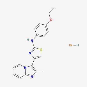 molecular formula C19H19BrN4OS B5659482 N-(4-ethoxyphenyl)-4-(2-methylimidazo[1,2-a]pyridin-3-yl)-1,3-thiazol-2-amine;hydrobromide 