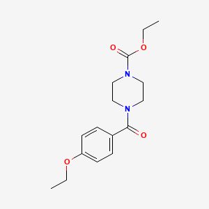 molecular formula C16H22N2O4 B5659537 ETHYL 4-(4-ETHOXYBENZOYL)TETRAHYDRO-1(2H)-PYRAZINECARBOXYLATE 