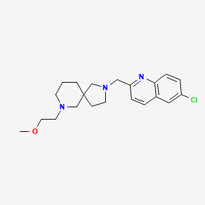molecular formula C21H28ClN3O B5659580 2-[(6-Chloroquinolin-2-yl)methyl]-9-(2-methoxyethyl)-2,9-diazaspiro[4.5]decane 