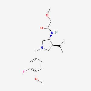 molecular formula C18H27FN2O3 B5659714 N-[(3R,4S)-1-[(3-fluoro-4-methoxyphenyl)methyl]-4-propan-2-ylpyrrolidin-3-yl]-2-methoxyacetamide 