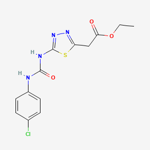 molecular formula C13H13ClN4O3S B5659730 Ethyl 2-[5-[(4-chlorophenyl)carbamoylamino]-1,3,4-thiadiazol-2-yl]acetate CAS No. 5573-64-8