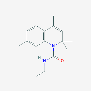 molecular formula C16H22N2O B5659813 N~1~-ETHYL-2,2,4,7-TETRAMETHYL-1(2H)-QUINOLINECARBOXAMIDE 
