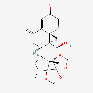 11beta-Hydroxy-16alpha-methyl-6-methylene-17,20:20,21-bis(methylenedioxy)-pregn-4-en-3-one