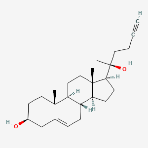 molecular formula C25H38O2 B565989 (3β)-26,27-二去氢胆甾-5-烯-24-炔-3,20-二醇 CAS No. 1397692-46-4