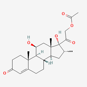 molecular formula C24H34O6 B565990 [2-[(8S,9S,10R,11S,13S,14S,16R,17R)-11,17-dihydroxy-10,13,16-trimethyl-3-oxo-2,6,7,8,9,11,12,14,15,16-decahydro-1H-cyclopenta[a]phenanthren-17-yl]-2-oxoethyl] acetate CAS No. 41020-56-8