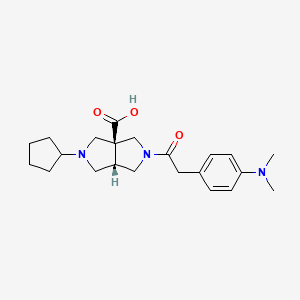 molecular formula C22H31N3O3 B5659938 (3aS,6aS)-2-cyclopentyl-5-[2-[4-(dimethylamino)phenyl]acetyl]-3,4,6,6a-tetrahydro-1H-pyrrolo[3,4-c]pyrrole-3a-carboxylic acid 