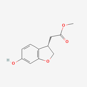 B566001 (S)-Methyl 2-(6-hydroxy-2,3-dihydrobenzofuran-3-yl)acetate CAS No. 1000414-38-9