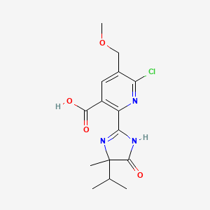 B566008 6-Chloro-5-(methoxymethyl)-2-(4-methyl-5-oxo-4-propan-2-yl-1H-imidazol-2-yl)pyridine-3-carboxylic acid CAS No. 1797116-63-2
