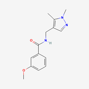 molecular formula C14H17N3O2 B5660329 N-[(15-DIMETHYL-1H-PYRAZOL-4-YL)METHYL]-3-METHOXYBENZAMIDE 