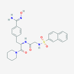 molecular formula C27H31N5O5S B056604 N(alpha)-(2-Naphthylsulfonylglycyl)-4-oxamidinophenylalanine piperidide CAS No. 117855-58-0