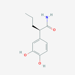 molecular formula C11H15NO3 B056606 2-(3,4-Dihydroxyphenyl)valeramide, (R)- CAS No. 117406-77-6