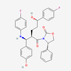 (S)-3-((2R,5S)-5-(4-fluorophenyl)-2-((S)-((4-fluorophenyl)amino)(4-hydroxyphenyl)methyl)-5-hydroxypentanoyl)-4-phenyloxazolidin-2-one