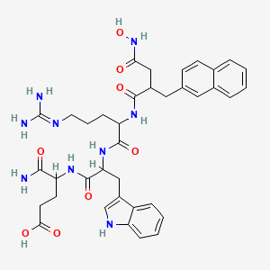 molecular formula C37H45N9O8 B566088 N2-[(2R)-4-(Hydroxyamino)-2-(2-naphthalenylmethyl)-1,4-dioxobutyl]-L-arginyl-L-tryptophyl-L-alpha-glutamine CAS No. 1093740-12-5