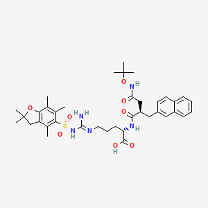 (2S)-5-[[Amino-[(2,2,4,6,7-pentamethyl-3H-1-benzofuran-5-yl)sulfonylamino]methylidene]amino]-2-[[(2R)-4-[(2-methylpropan-2-yl)oxyamino]-2-(naphthalen-2-ylmethyl)-4-oxobutanoyl]amino]pentanoic acid