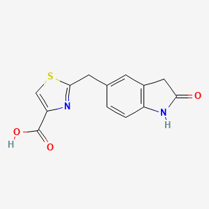 molecular formula C13H10N2O3S B566093 2-[(2,3-Dihydro-2-oxo-1H-indol-5-yl)methyl]-4-thiazolecarboxylic Acid CAS No. 1368872-95-0