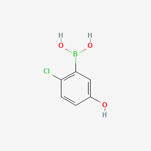 molecular formula C6H6BClO3 B566103 (2-Chloro-5-hydroxyphenyl)boronic acid CAS No. 913835-71-9