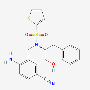 molecular formula C21H21N3O3S2 B566107 (R)-N-[(5-Cyano-2-aminophenyl)methyl]-N-[1-(hydroxymethyl)-2-phenylethyl]thiophene-2-sulfonamide CAS No. 1798817-90-9