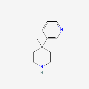 molecular formula C11H16N2 B566108 3-(4-Methylpiperidin-4-yl)pyridine CAS No. 1343593-92-9