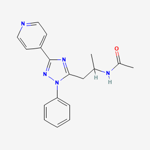 molecular formula C18H19N5O B5661137 N-[1-methyl-2-(1-phenyl-3-pyridin-4-yl-1H-1,2,4-triazol-5-yl)ethyl]acetamide 