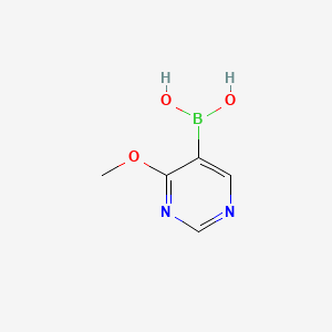 molecular formula C5H7BN2O3 B566114 (4-Methoxypyrimidin-5-yl)boronic acid CAS No. 909187-37-7