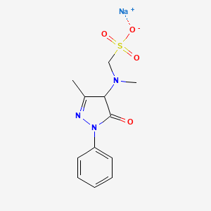 molecular formula C12H14N3NaO4S B566115 Sodium;[methyl-(3-methyl-5-oxo-1-phenyl-4H-pyrazol-4-yl)amino]methanesulfonate CAS No. 705941-70-4