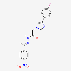 molecular formula C19H16FN5O3 B5661210 2-[4-(4-fluorophenyl)imidazol-1-yl]-N-[(E)-1-(4-nitrophenyl)ethylideneamino]acetamide 