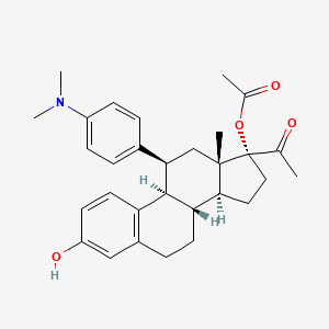 molecular formula C30H37NO4 B566123 [(8S,9R,11S,13S,14S,17R)-17-Acetyl-11-[4-(dimethylamino)phenyl]-3-hydroxy-13-methyl-7,8,9,11,12,14,15,16-octahydro-6H-cyclopenta[a]phenanthren-17-yl] acetate CAS No. 709615-25-8