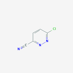 molecular formula C5H2ClN3 B056613 6-氯吡啶嗪-3-碳腈 CAS No. 35857-89-7