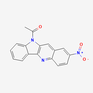molecular formula C17H11N3O3 B5661303 1-{2-Nitro-10H-indolo[3,2-B]quinolin-10-YL}ethan-1-one 