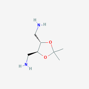 molecular formula C7H16N2O2 B056615 [(4S,5S)-5-(aminomethyl)-2,2-dimethyl-1,3-dioxolan-4-yl]methanamine CAS No. 119322-88-2