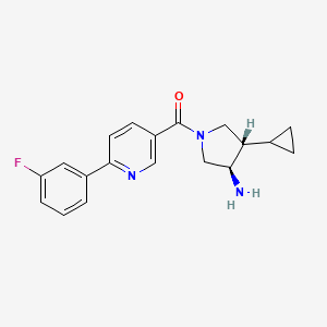 molecular formula C19H20FN3O B5661516 [(3R,4S)-3-amino-4-cyclopropylpyrrolidin-1-yl]-[6-(3-fluorophenyl)pyridin-3-yl]methanone 