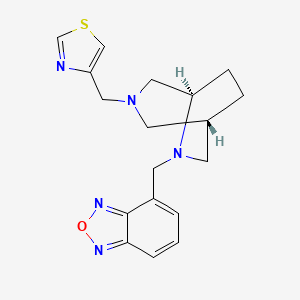 molecular formula C18H21N5OS B5661557 4-[[(1S,5R)-3-(1,3-thiazol-4-ylmethyl)-3,6-diazabicyclo[3.2.2]nonan-6-yl]methyl]-2,1,3-benzoxadiazole 
