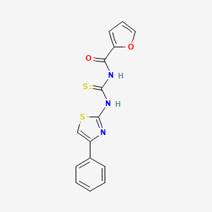 molecular formula C15H11N3O2S2 B5661592 N-[(4-phenyl-1,3-thiazol-2-yl)carbamothioyl]furan-2-carboxamide 